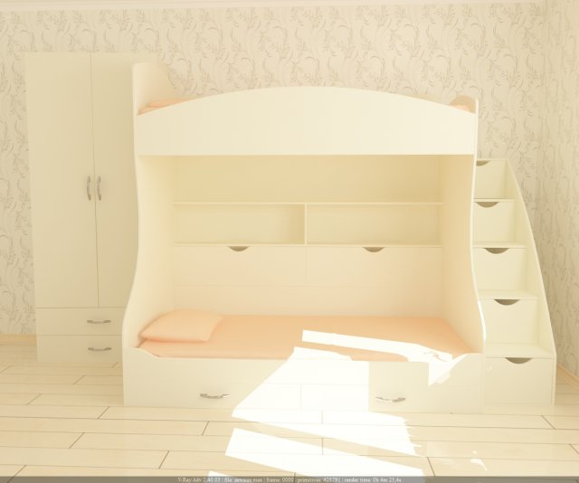 child bed 3D Model .c4d .max .obj .3ds .fbx .stl .blend 