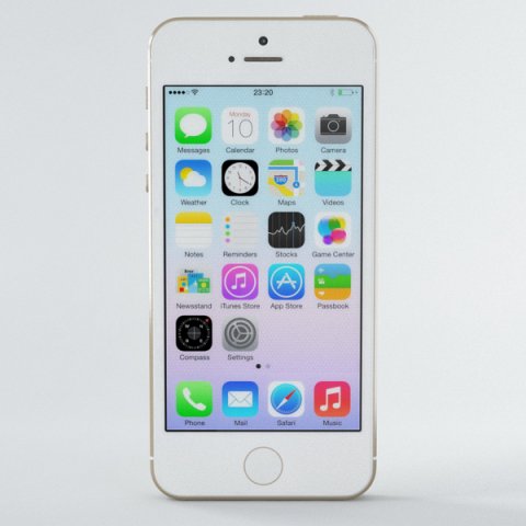 apple iphone 5s gold 3D Модель .c4d .max .obj .3ds .fbx .stl .blend 