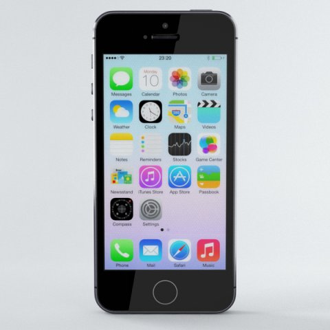 apple iphone 5s space grey 3D 模型 .c4d .max .obj .3ds .fbx .stl .blend