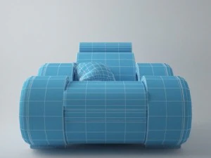 modern sofa 1x 3D Model
