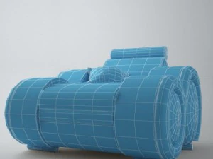 modern sofa 1x 3D Model
