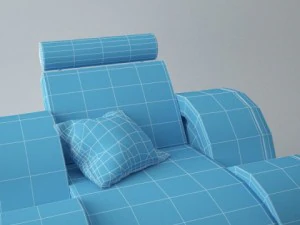 modern sofa 1x 3D Model