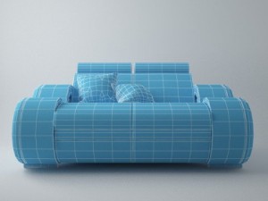modern sofa 2x 3D Model