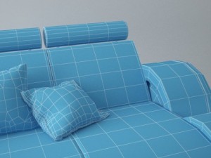 modern sofa 2x 3D Model