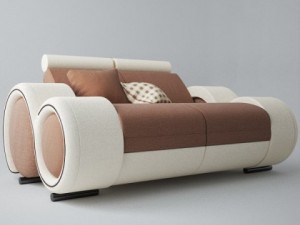 modern sofa 2x 3D Model