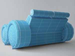 modern sofa 2x 3D Model