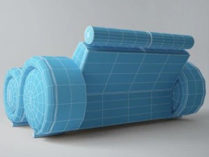 modern sofa 2x 3D Model