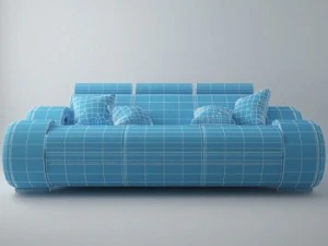 modern sofa 3x 3D Model