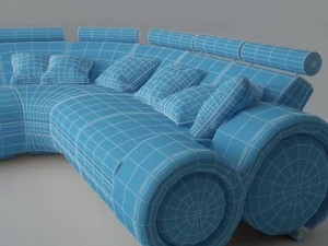 modern sofa 6x 3D Model