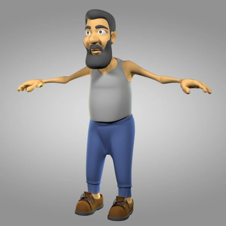 cartoon old man 3D Model .c4d .max .obj .3ds .fbx .stl .blend