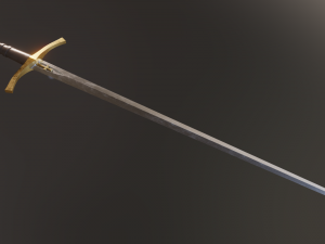 dark fantasy templar long sword 3D Model