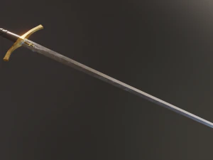 dark fantasy templar long sword 3D Model