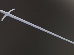 dark fantasy templar long sword 3D Model