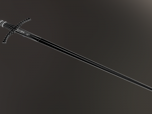 dark fantasy templar long sword 3D Model