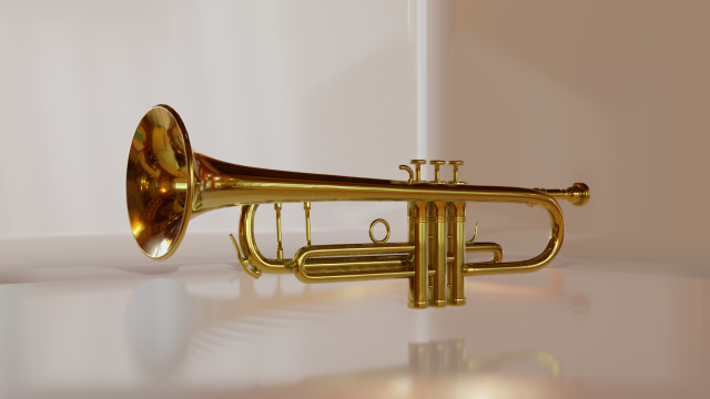 trumpet pbr Model 3D .c4d .max .obj .3ds .fbx .stl .blend 