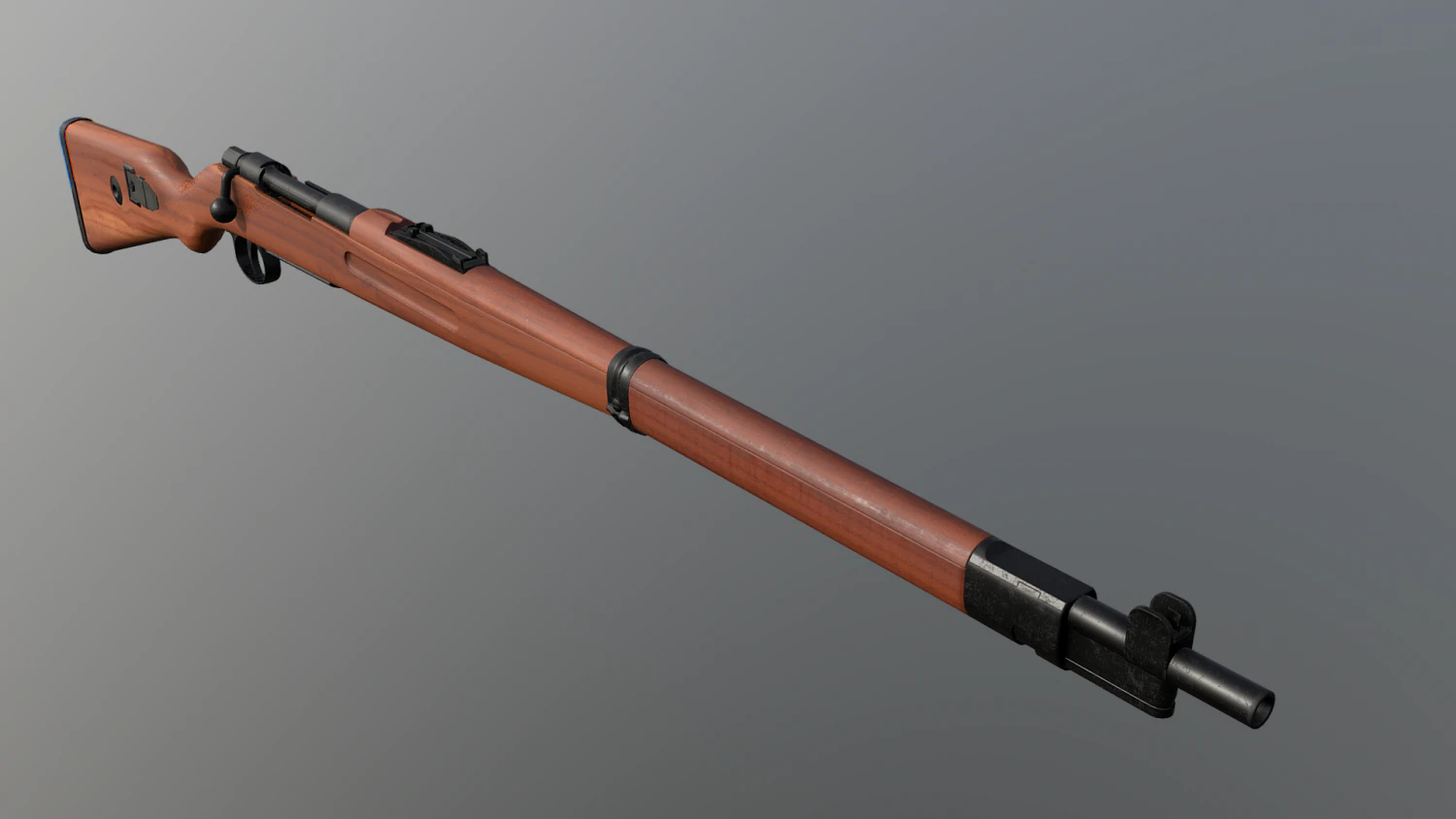 k98 sniper rifle pbr 3D Model .c4d .max .obj .3ds .fbx .stl .blend