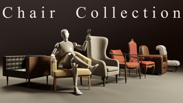 7 modern chair pack Modelo 3D .c4d .max .obj .3ds .fbx .stl .blend 