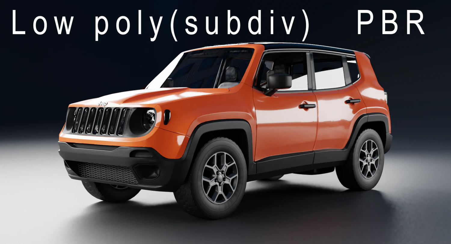 jeep renegade 2016 3D Model .c4d .max .obj .3ds .fbx .stl .blend