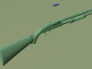 pump action shotgun Model 3D