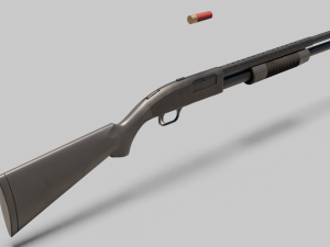 pump action shotgun Model 3D