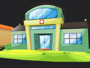 cartoon village house buildings 3D Model