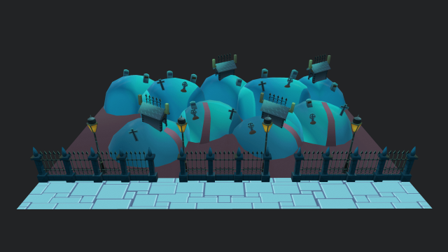halloween graveyard 3D 模型 .c4d .max .obj .3ds .fbx .stl .blend 