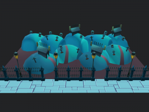 halloween graveyard 3D-Modell