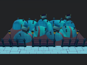 halloween graveyard 3D 模型