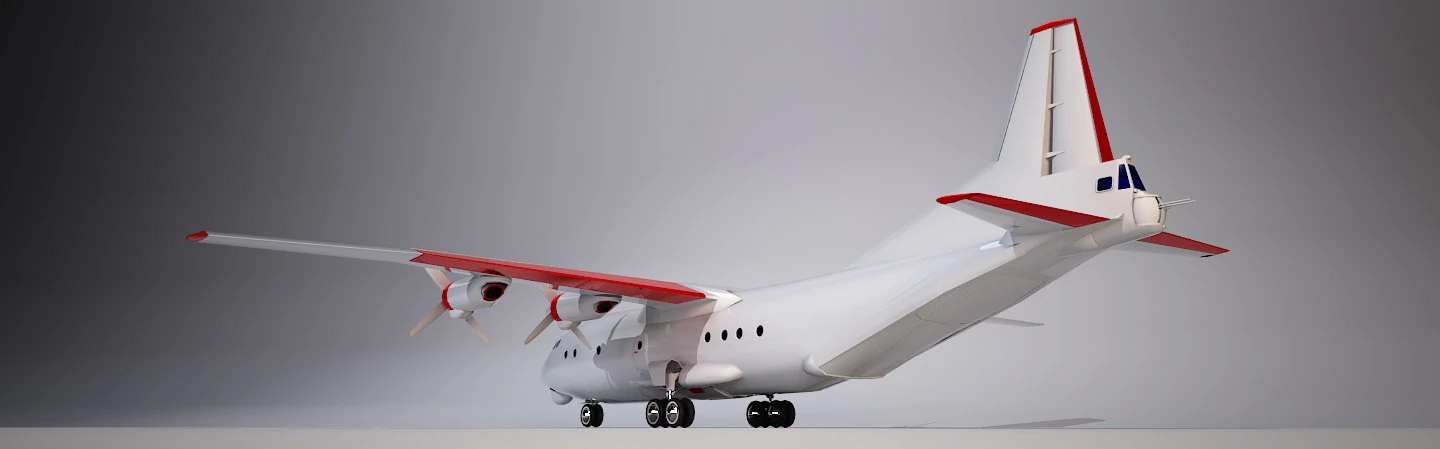 airplane an12 3D Model .c4d .max .obj .3ds .fbx .stl .blend 
