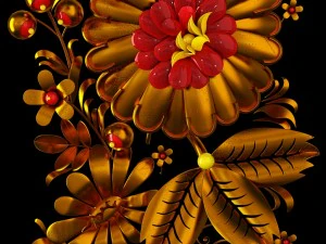 хохлома російський візерунок 3D Модель