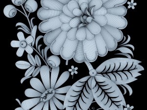 khokhloma russian pattern 3D Model