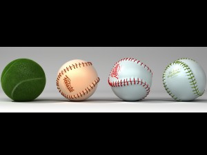 baseball and tennis balls Modèle 3D