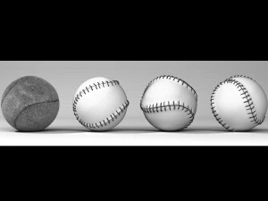 baseball and tennis balls 3D Model