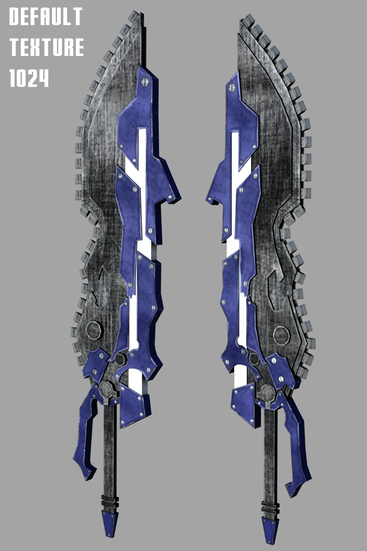 segmented blade fantasy sword game ready 3D Model .c4d .max .obj .3ds .fbx .stl .blend 