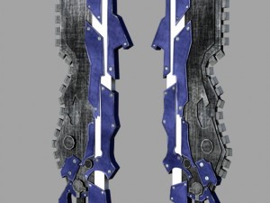 segmented blade fantasy sword game ready 3D Model