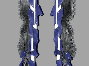 segmented blade fantasy sword game ready 3D Model