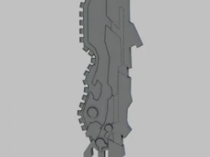 segmented blade fantasy sword game ready 3D Model