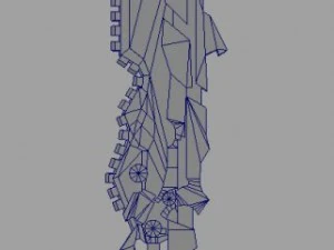 segmented blade fantasy sword game ready 3D Model