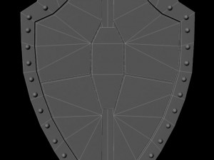 metal shield for games and animation 3D Model