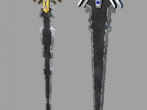 fantasy greatswords game ready Modello 3D