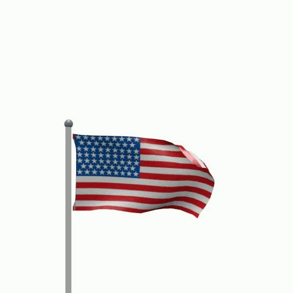 us flag 3D Model .c4d .max .obj .3ds .fbx .stl .blend 