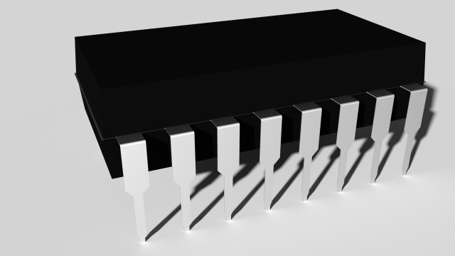 16pin microchip 3D Модель .c4d .max .obj .3ds .fbx .stl .blend 
