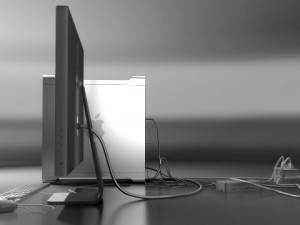 mac pro with wires plugged in Model 3D