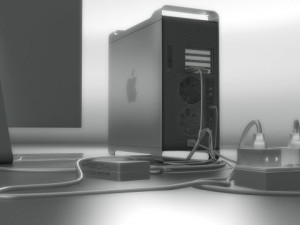 mac pro with wires plugged in 3D Model