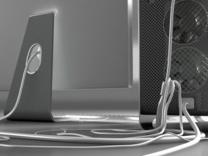 mac pro with wires plugged in 3D Model