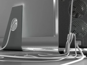 mac pro with wires plugged in 3D Model