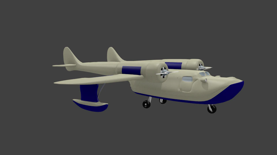 bebek laut pesawat amfibi Model 3D .c4d .max .obj .3ds .fbx .stl .blend 