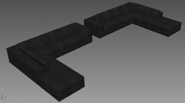 l shape sofa in two direction 3D-Modell .c4d .max .obj .3ds .fbx .stl .blend 