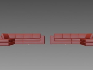 l shape sofa in two direction 3D-Modell