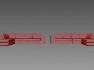 l shape sofa in two direction 3D Model